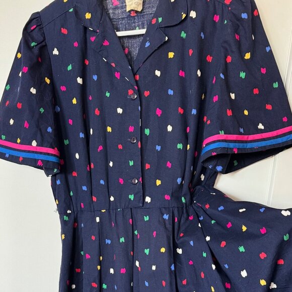 Vintage Blue Cotton Sundress sz Small - Picture 2 of 5